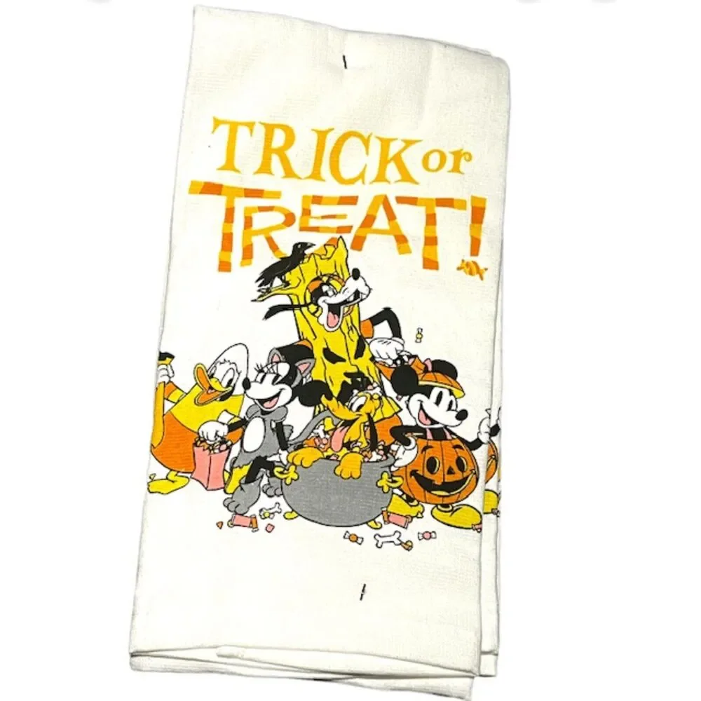 Mickey and Friends Halloween TRICK OR TREAT Kitchen Towel Set of 2